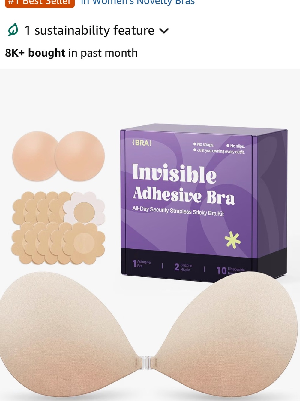 Nique Invisible Adhesive Strapless Bra - Nude/Beige
